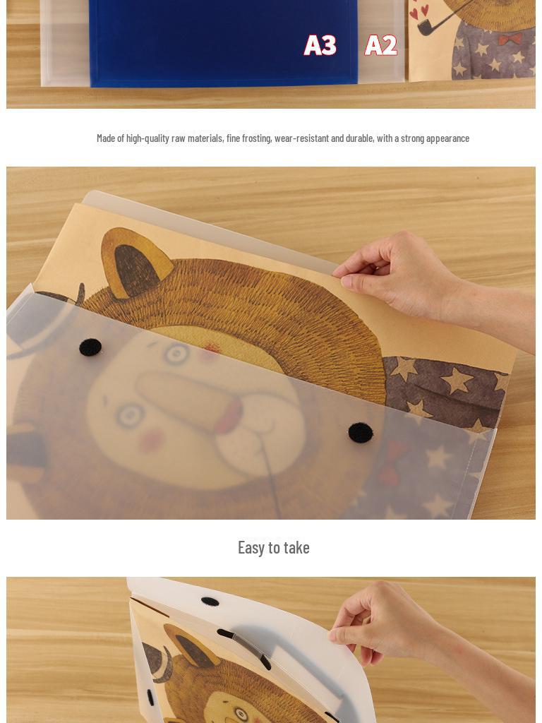 Portable A1-A3 File Organizer: Multi-Size Poster, Album, and Document Storage Bag