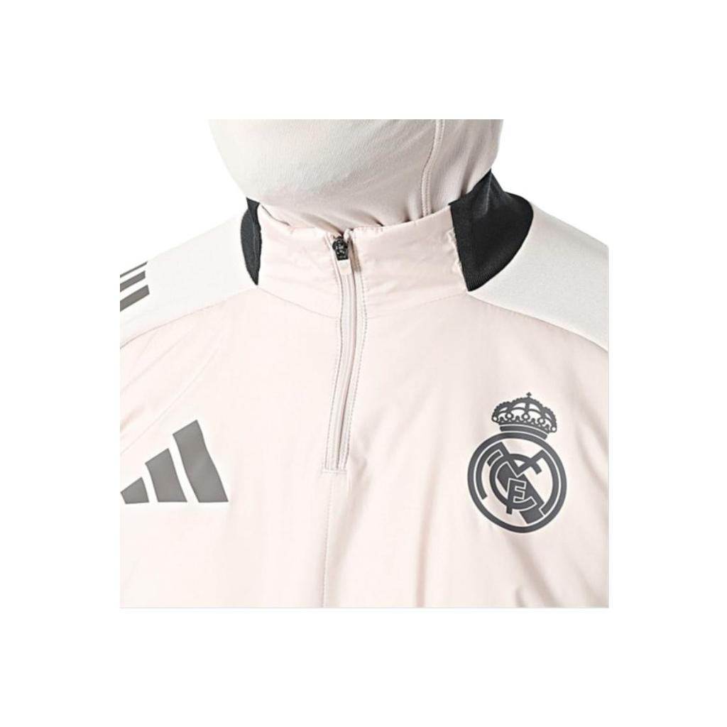 Adidas Real Madrid Tiro 24 Winterized Top Logo Print Zip Collar Slim Fit Long Sleeve Football Shirt Men Tops Light-Purple IT5141