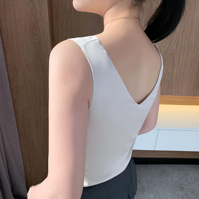 Front and Rear V-neck Small Suspender Women's Summer Simple Atmosphere Versatile Vest Fashion Sleeveless Top