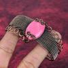 Thulite Cuff Bracelet Copper Wire Wrapped Adjustable Bangle Gemstone Jewelry