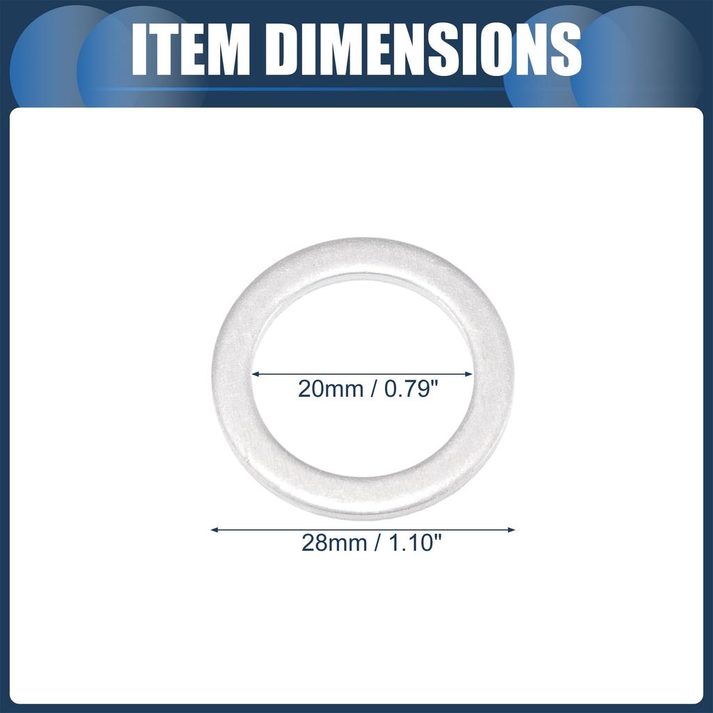 INFINAUTO Oil Drain Plug Gasket 20mm 0.79" ID No.9410920000 Aluminum