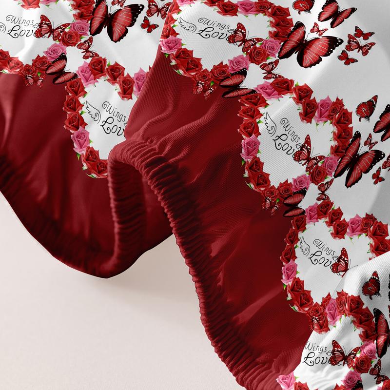 1 Simple Modern Butterfly Printed Matte Fitted Sheet, Bedroom Printed Bed Cover, Bedding (Excluding Pillowcases)