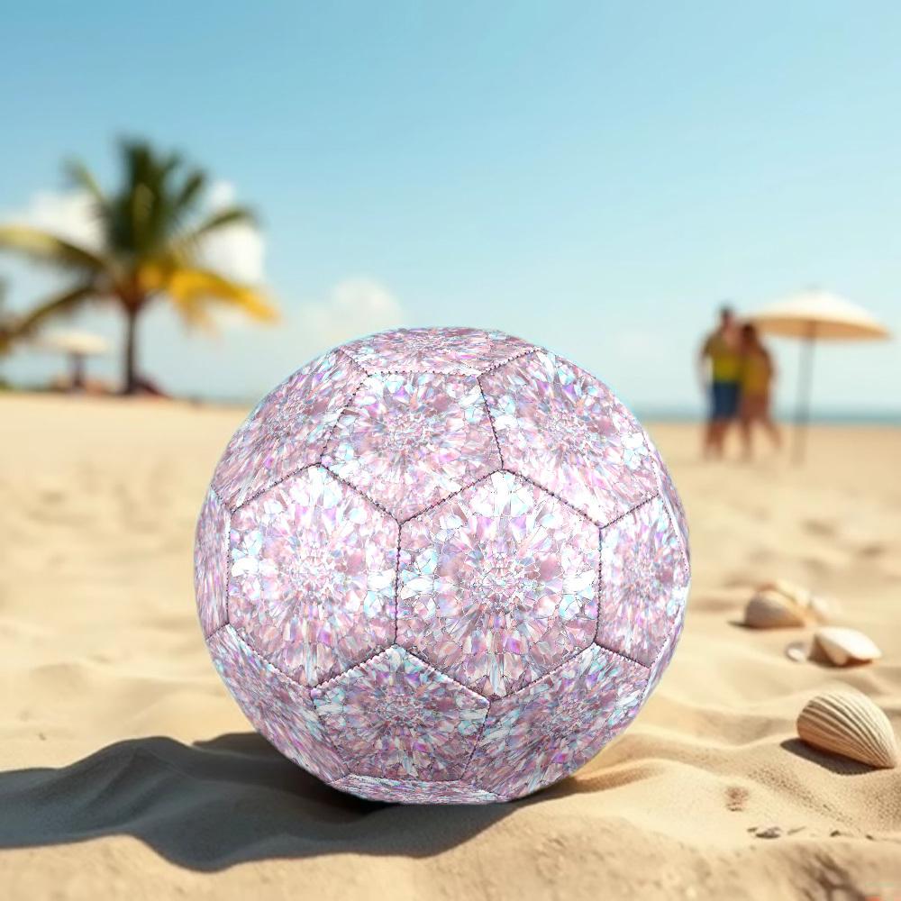 Iridescent Crystal Kaleidoscope Size 5 Soccer Ball Machinestitched Indooroutdoor Universal Football Soccer Accessory Perfect Gift For Valentine'S