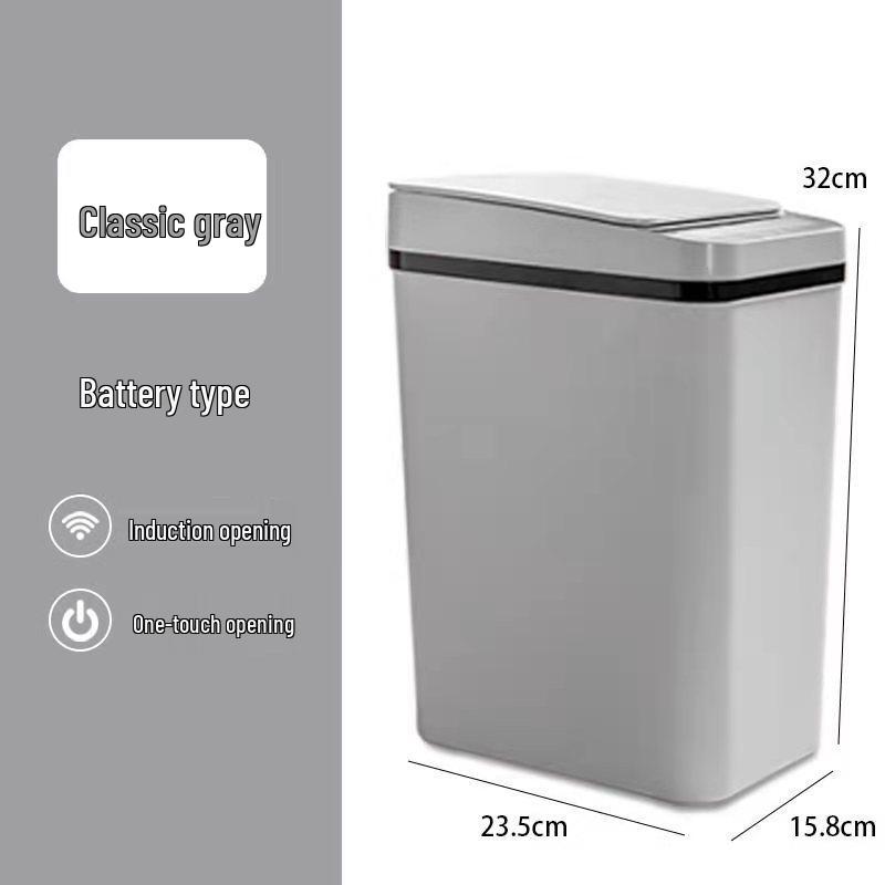 Automatic Smart Sensor Trash Can with Logo for Home, Living Room, Bedroom, & Bathroom