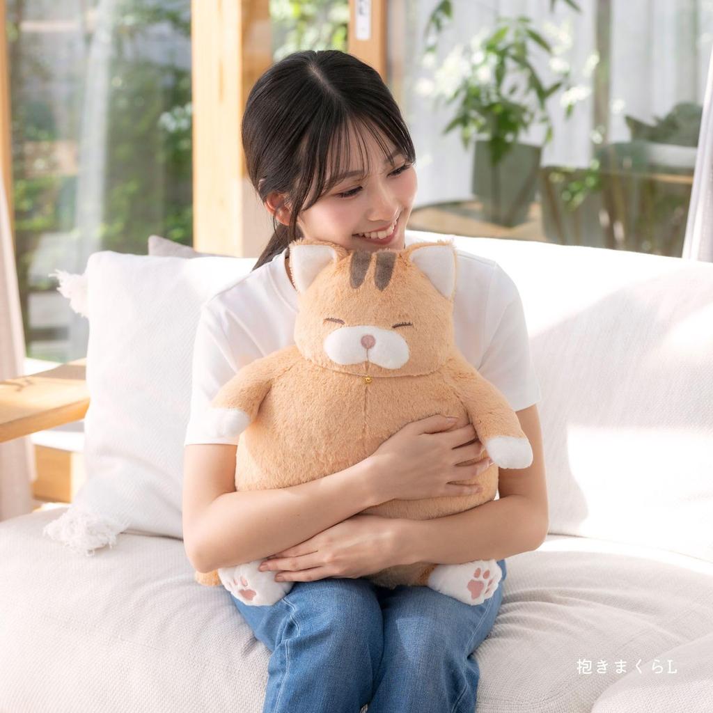 Livheart Cat Body Pillow, "Salmon the Tiger Cat" - Large (approx. 38cm Long), Cute Cat Body Pillow, Plush Toy, Cat Merchandise, 27721-42
