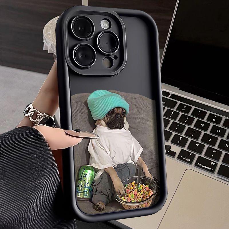 Cute Dog Puppy Fashion silikonové pouzdro na telefon pro iPhone 15 14 13 12 11 Pro Max XS Max X XR 7 8 15 Plus SE 2020 ochranný měkký kryt objektivu fotoaparátu