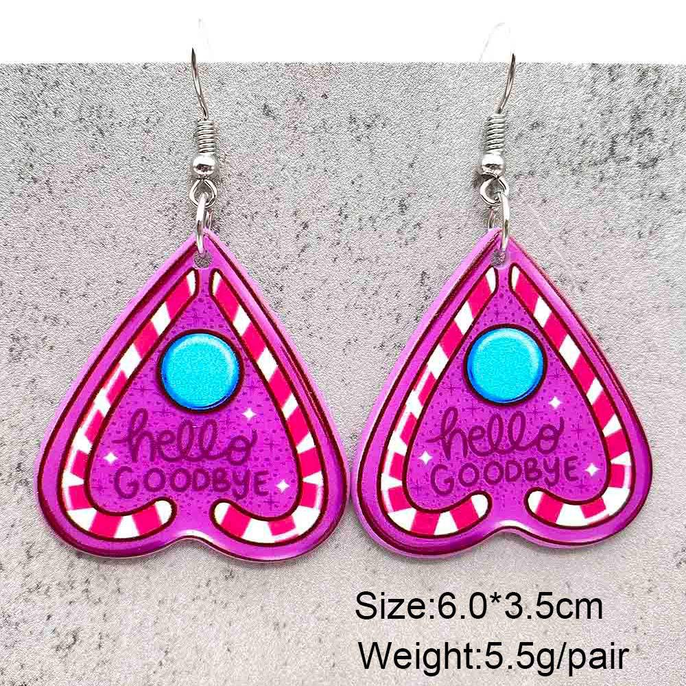 

Double-Sided Acrylic Christmas Earrings - Pink Fortune Telling Card & Santa Claus Pendants Acrylic