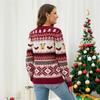 Neuer Damenpullover Jacquard Niedlicher Rehpullover Europäischer und Amerikanischer Stil Locker Dick Rundhals Pullover