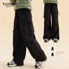 Taoding Mädchen Fleece-gefütterte lockere gerade Cargohose