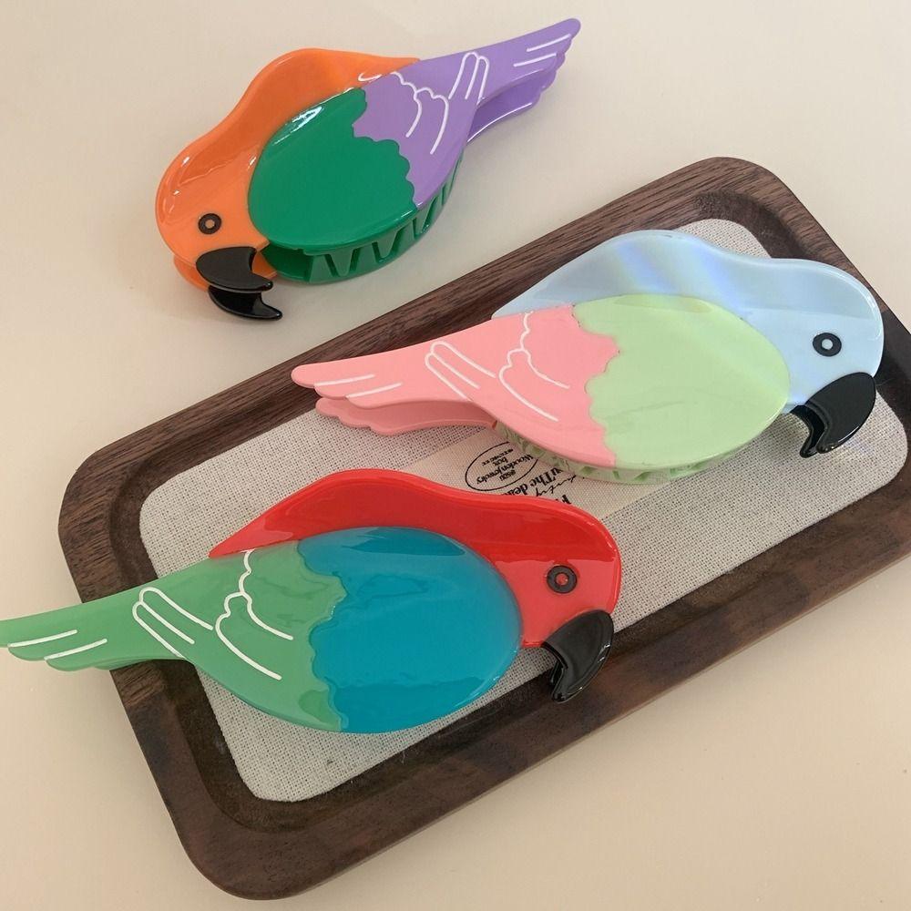 Garra de cabelo de acetato de pássaro, papagaio, tubarão, clipe de cabelo de animal personalizado, diário