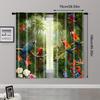 2pcs, spring summer Curtains Vibrant macaws in the rainforest Art Digital Print Drapes Durable Polyester Thermal Insulation, and