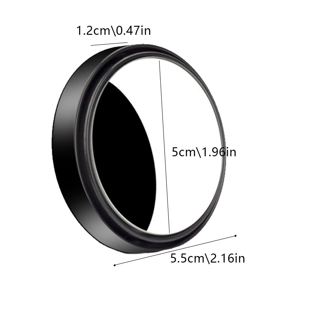 2PCS Adjustable 360 Degree Blind Spot Mirror Car Auxiliary Rearview Convex Mirror Round Frame Wide Angle Mirrors For Car Reverse