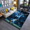 Sports Area Rug, Lionel Messi Argentina Number 10 Back Celebration Arms Raised Blue Stadium Night Print, Fan Decor, Non-Slip Mat