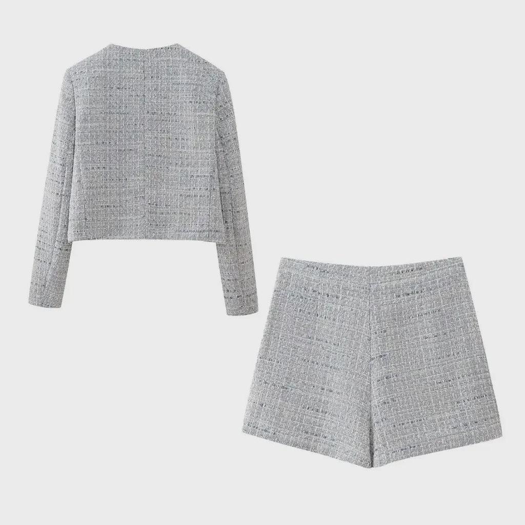 2024 Spring Women's Chic Textured Jacket & Skirt/Pants Set