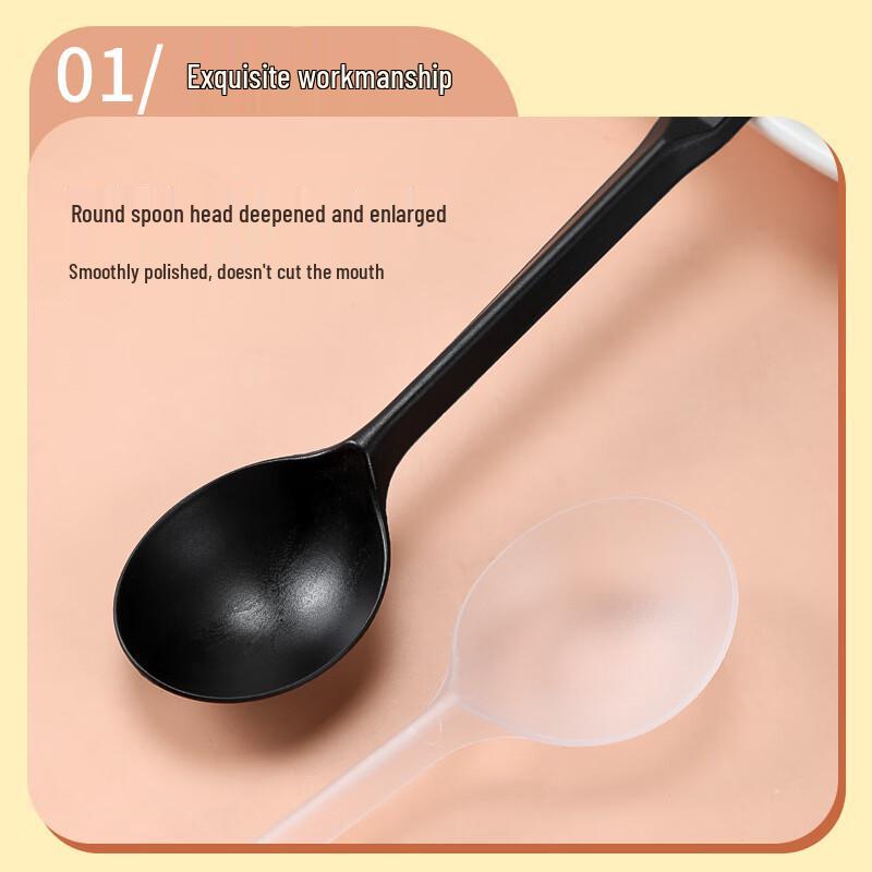 Heavy-Duty Black Disposable Plastic Spoons