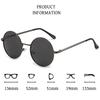 Mens Retro Small Frame Sunglasses Circular Metal Design for Outdoor Fishing Driving Fashionable Eyewear