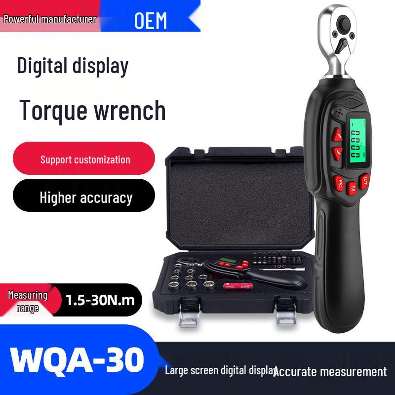High-Precision Digital Torque Wrench Set with Adjustable Ratchet Head