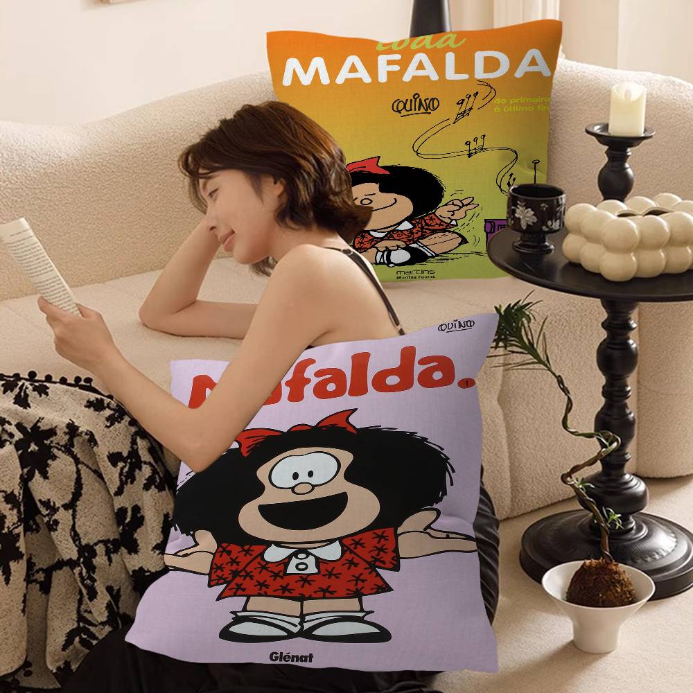 Cartoon M-Mafalda Maple Design Cushion Cover Happy Autumn Harvest decor Holiday Decorati Pillow Cover