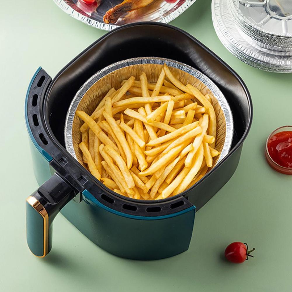 Round Oil-Proof for Baking,BBQ,Cooking Foil Tray Air Fryer Accessories Steaming Basket Mat Bakeware