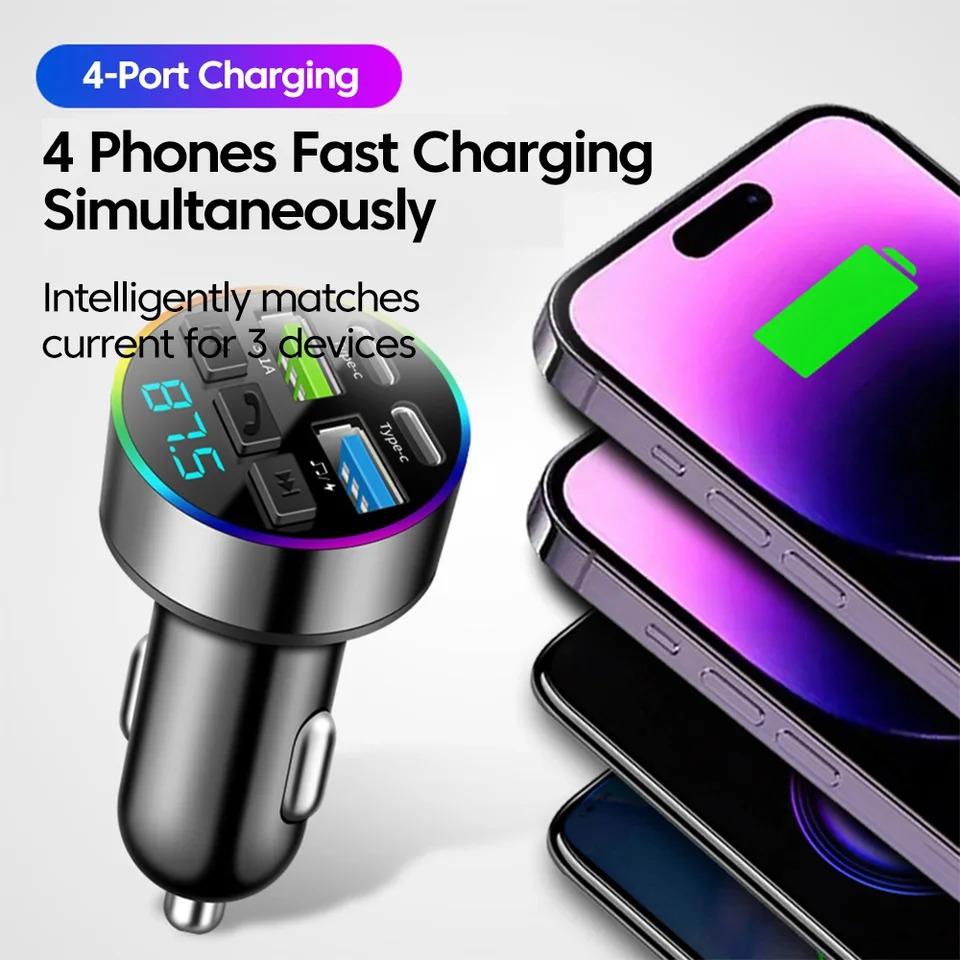 Bluetooth 5.0 Car FM Transmitter MP3 Modulator Player Hands-free Car Kit PD 20W QC 3.0 Fast Charger Adapter Audio Receiver