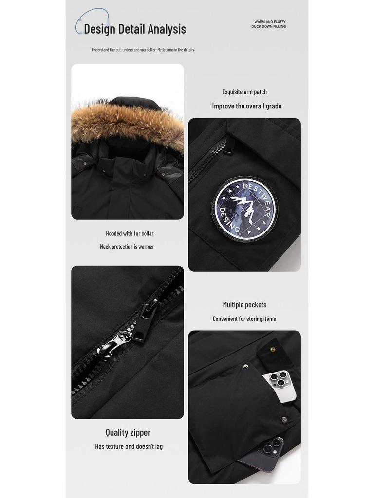 Modische Marke Herren Winter Weiße Daunenjacke mit Kapuze: Kurze, dicke, warme Jugend-Oberbekleidung für Paare 2025