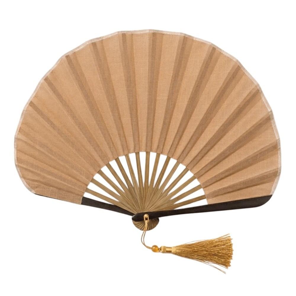 

Japanese Style Folding Hand Fan Cotton Linen Cloth Solid Color Retro Mini Shell Fan Portable Bamboo Frame New Chinese Style Fan хаки