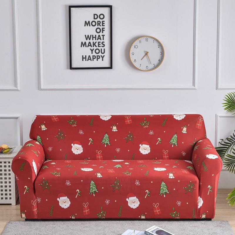 Christmas Sofa Cover Stretch Slip Covers Plastic Furniture Protector Spandex Couch Cover For Party El Banquet Washable