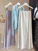 High-End Satin Mermaid Skirt for Women - Spring 2026 A-Line High Waist Slimming Drape Long Skirt