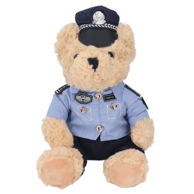 

Officer Plush Bear Toy Cartoon Stuffed Furry Traffic Officer Bear Plush Toy For Kids Adults Type 2 білий