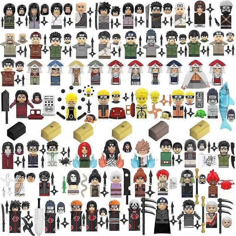 Mini Naruto Sasuke Kakashi Akatsuki Byggeklosser Sett Anime Tegneserie Actionfigurer Montering Klosser Leker Barn Julegaver