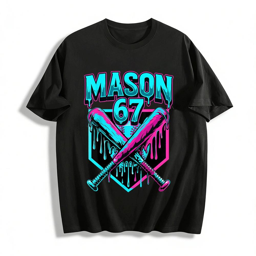 MASON 67 Drippy Baseball Bat Graphic Casual Tee Pure cotton T-shirt XXS