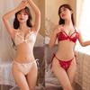 Sex Underwear Women's Sexy Lace Three-point Suspender Bra Free of Hot Sex Panties Uniform Temptation