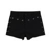 Women's Low Rise Rivet Bodycon Denim Hot Pants American Y2K Skinny Short Jeans