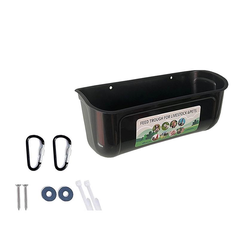 

1 шт. кормушка для уток, безотходная поилка для коз и уток, ведро, кормушка для птицы, контейнер для кормления с зажимами, кормушка для ограждения скота чёрный