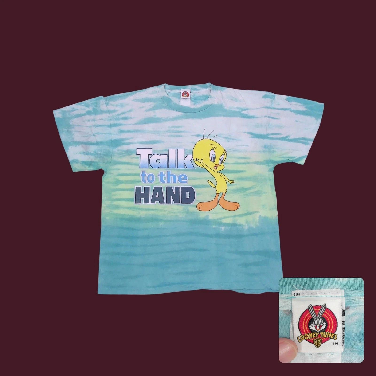 Y2K Looney Tunes Tweety Talk To The Hand Tie Dye Shirt Mens XXL Freeze 4XL