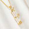 Womens Bamboo Joint Necklace Luxury Small Chalcedony Pendant Clavicle Chain Fashion Jewelry
