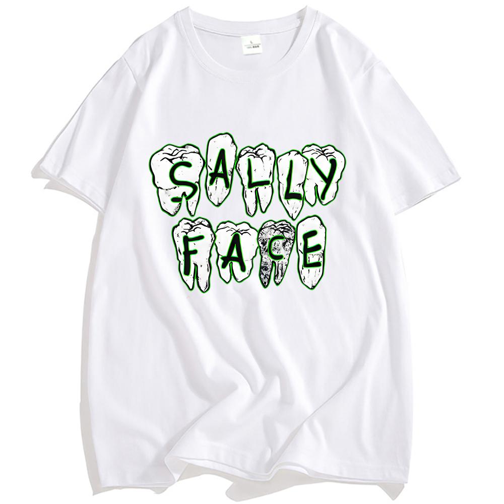 Sally Face Game Logo Print Tshirt Cotton Short Sleeve Loose Male Tshirts Oneck Fashion Unisex Streetwear Hip Hop Men Clothing