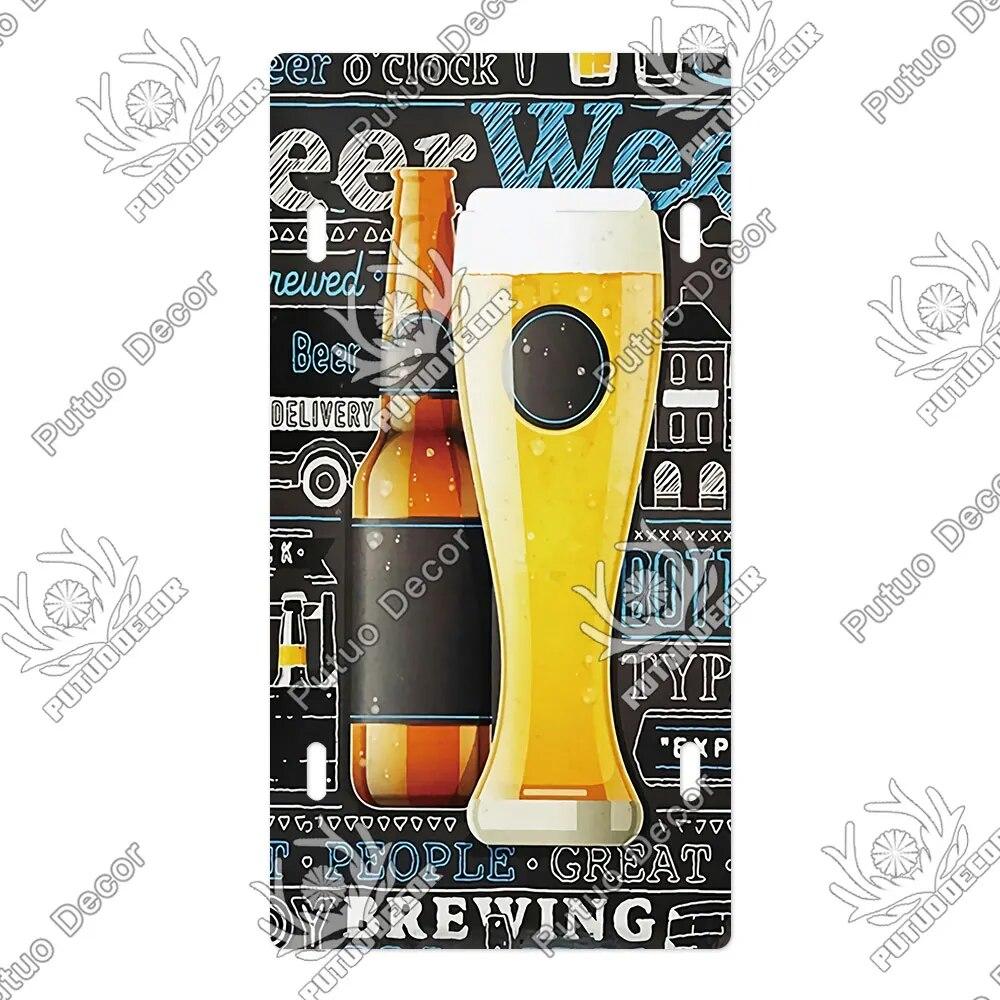 Placa de metal para coquetel Putuo Decor Placa de licença Placa de metal Placa de lata vintage Decoração para Pub Bar Sala de estar Porta Clube Decoração