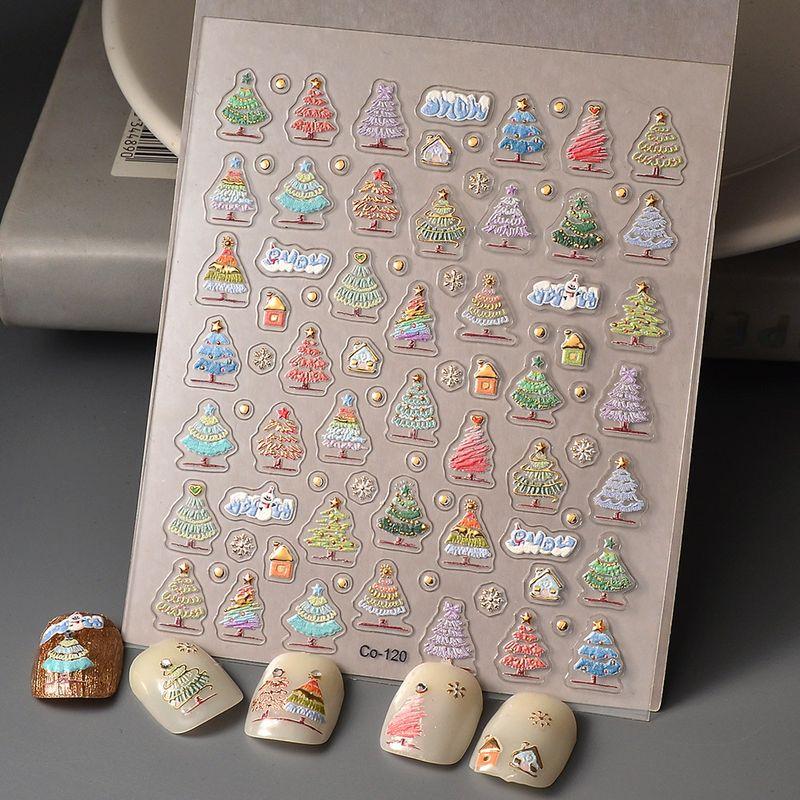 

Cross-Border New Arrival Christmas Nail Stickers Ins Gilding Christmas Tree Color 5d Relief Stereo Nail Sticker 120 Default