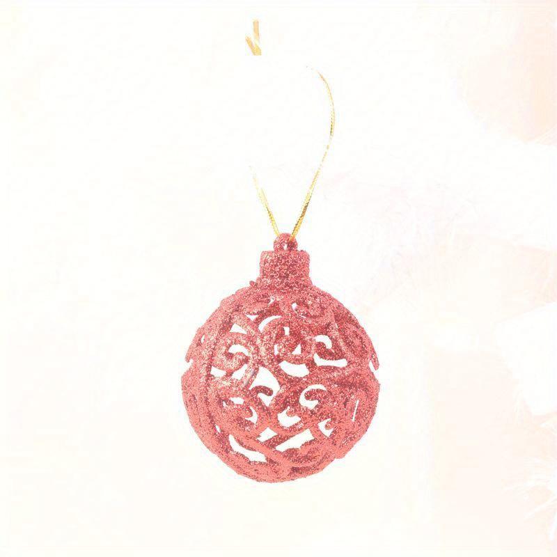 6pcs Christmas Shaped Ball Christmas Hollow Ball Christmas Tree Decoration Christmas Scene Layout Decorations