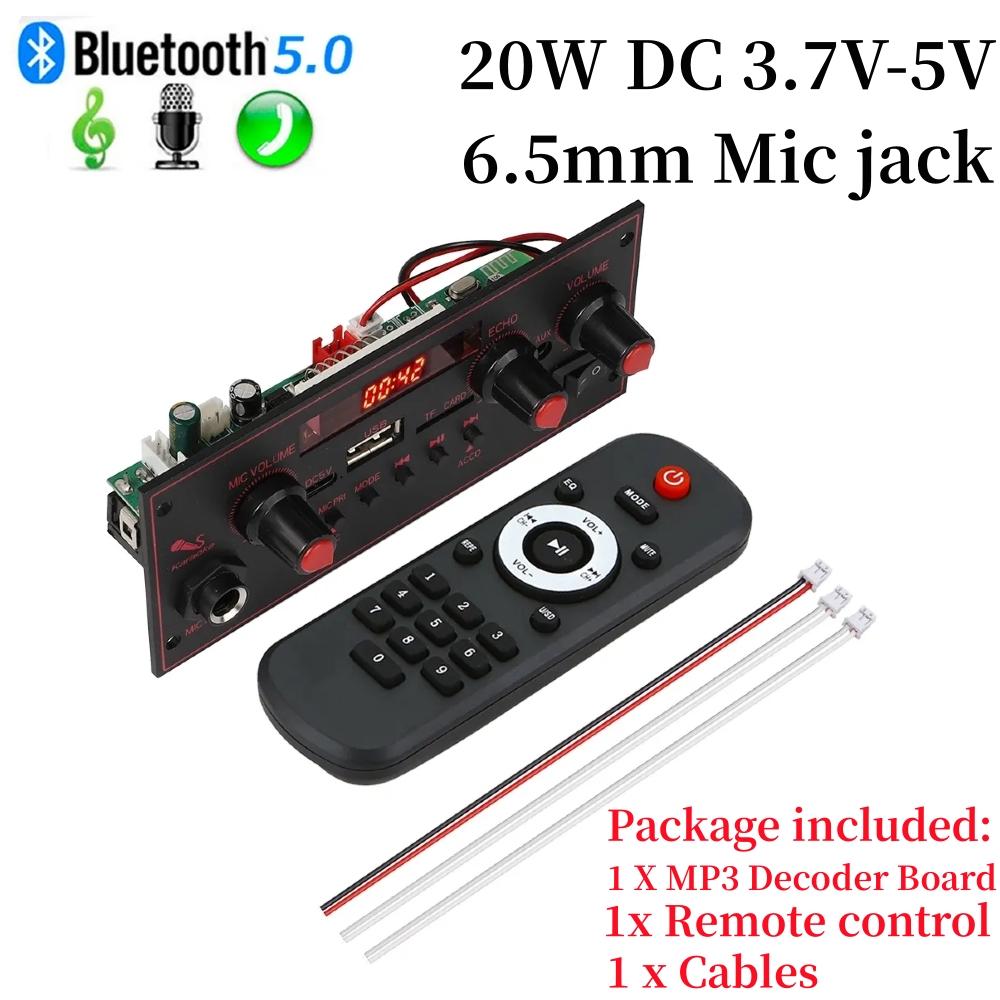 

Усилитель 5 В 20 Вт Bluetooth MP3 WMA APE Плата декодера Громкая связь Автомобильная аудиосистема Микрофон USB TF FM-радио DIY MP3 Музыкальный плеер Динамики Регулировка громкости DIY