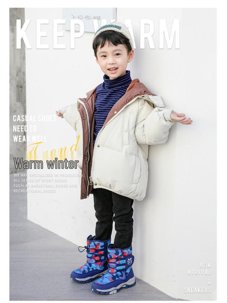 Bobodou Girls' High-Top Snow Boots - Non-Slip, Velvet-Lined, Thickened Winter Cotton Shoes 2025