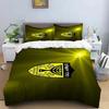 3D Print Black Yellow Beitar J-Jerusalem Duvet Cover Pillowcase Football Bedding Set 3piece set Adults Bedroom Duvetcover Sets