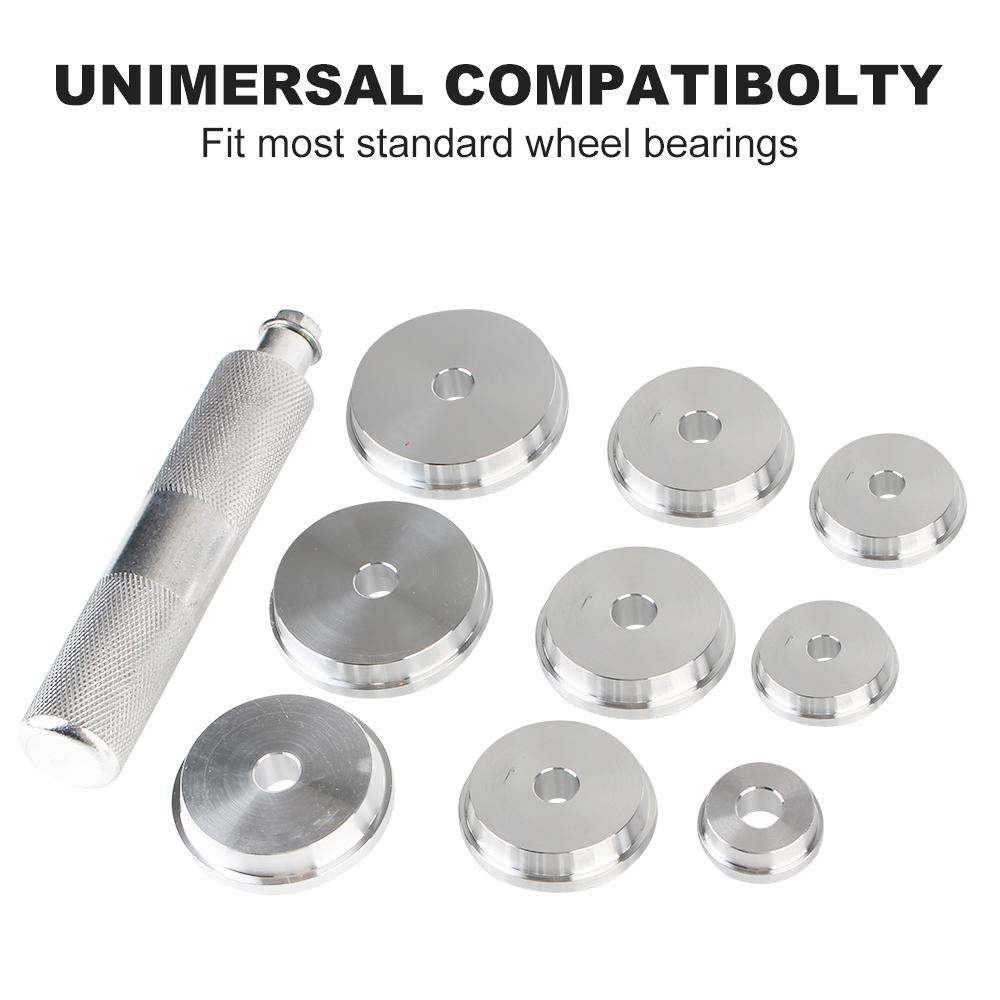 Seal Driver Installer Repair Kit Remover Automotive Tools Bearing Disassembly Tool 10 Pcs/Set Aluminum Wheel Bearing Kit