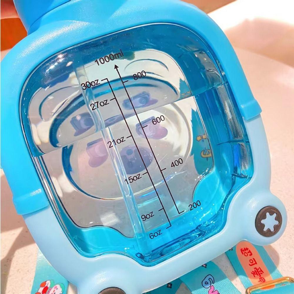 Auslaufsichere Tragbare Trinkflasche Mit Strohhalm Bär Plastikbecher Flasche Kinder Wasserbecher mit Auslauf Schule