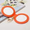 Mini Faux Leather Makeup Mirror Keychain Portable Travel Women Vanity Mirror with Key Ring Double-sided Handheld Folding Cosmetic Mirror