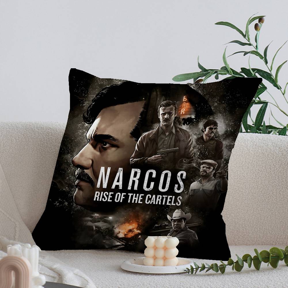 

TV Series N-Narcos Cushion Cover Pillowcase Upholstery Sofa Throw Pillow Home Decor Pillowcas 12x12Inch