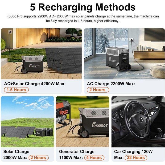 Centrale électrique portable FOSSiBOT 3840 Wh 3600 W LiFePO4 F3600 Pro