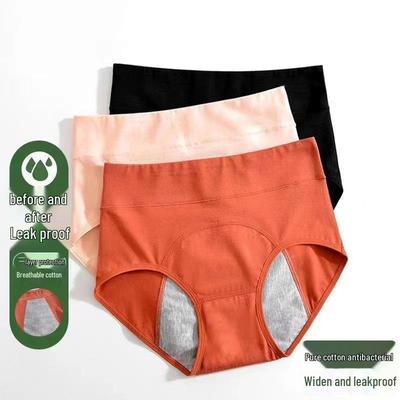 New Women's High-Waisted Leakproof Period Panties - Extra Wide Coverage, Antibacterial Auntie Pants