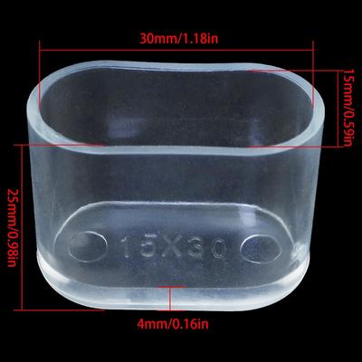 16 Stück Transparente Ovale Tisch- und Stuhlbeinabdeckungen 15x30mm Kunststoff Verdickt Rutschfest Stuhlschutz PVC Möbelmatte Tischbeinabdeckungen Boden